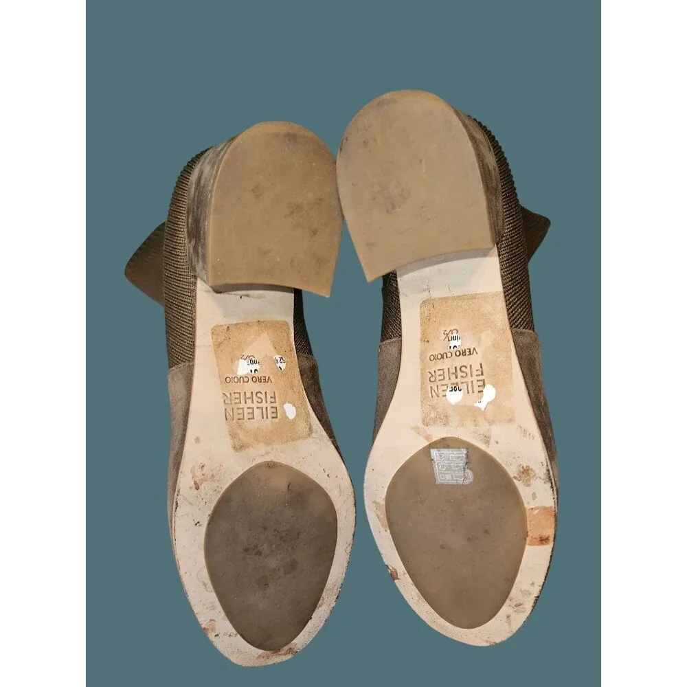 Eileen Fisher Knolls Stretch Suede Sock Knit Ankle Booties Women 8.5 Minimalist